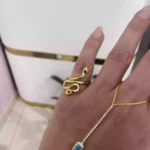 14K Altın Kaplama Yılan Yüzük Gold