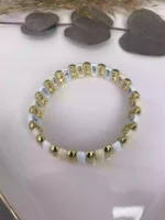 14K Oval Gold&Beyaz Geçişli Domino Bileklik - Görsel 2