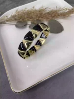 Üçgen Gold Ve Siyah Domino Bileklik - Görsel 2