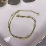14k Altın Kaplama İtalyan Ve Topçuk Zincir Halhal Gold
