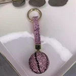 Aksesuar Çarşısı Pembe Basket Top Taşlı Anahtarlık