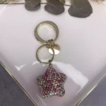 Aksesuar Çarşısı Yıldız Pembe Taşlı Anahtarlık