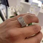 Çelik Silver Ortası Halat erkek Yüzüğü