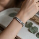 Özel Seri 14K Altın Kaplama Ortası Baget Taşlı Bileklik Silver