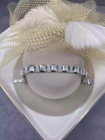 Özel Seri 14K Altın Kaplama Plaka & Taşlı Bileklik Silver