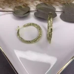 Özel Seri Burgulu Halka Küpe Gold