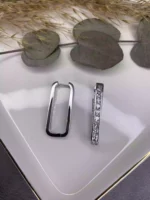 Özel Seri Taşlı Halka Küpe Silver - Görsel 2