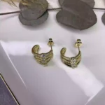 Özel Seri Ufak Taşlı Sepet Küpe Gold