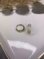 Özel Seri Zirkon Taşlı Minimal Halka Küpe Gold - Görsel 2
