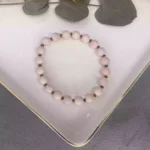 Pembe Metalik Doğal Taş Bileklik