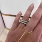 Pirinç Çift Sıra Zirkon Taşlı Yüzük Silver
