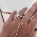 Pirinç İkili Kalp Yüzük Silver