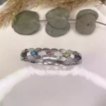 Çelik Renkli Taşlı Silver Şık Kelepçe
