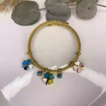 Çelik Renkli Yoncalı Charm Kelepçe