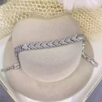 Özel Seri 14K Silver Taşlı Balık Kılçığı Bileklik