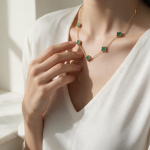 Çelik Van Cleef Yeşil Dört Yapraklı Yonca Mini Boy