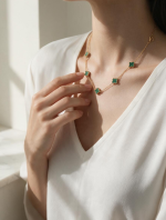 Çelik Van Cleef Yeşil Dört Yapraklı Yonca Mini Boy